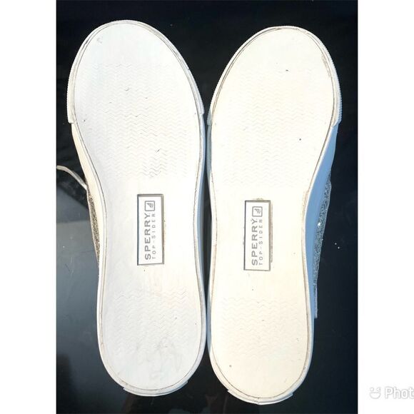 Sperry Top Sider Silver Sparkle Women’s Boat Shoes Size 6 - Picture 8 of 10